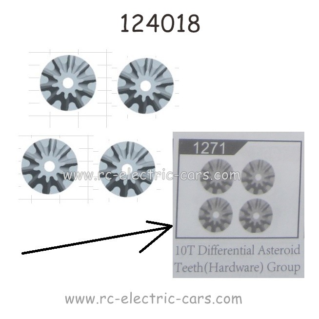 WLTOYS 124018 Parts Differential Small Bevel Gear