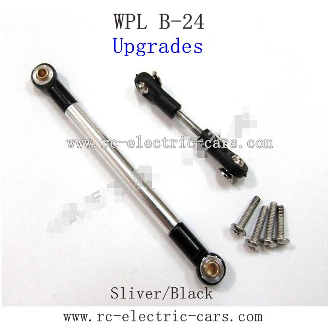 WPL B24 GAz-66 Upgrades-Silver Metal Connect Rod and Black Metal Ball Head