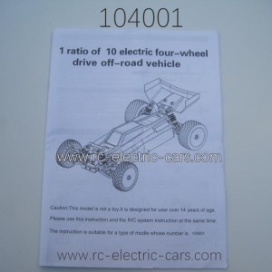 WLTOYS 104001 English Manual