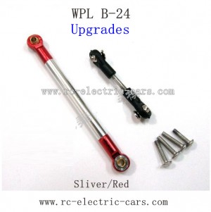 WPL B24 GAz-66 Upgrades-Silver Metal Connect Rod and Red Metal Ball Head